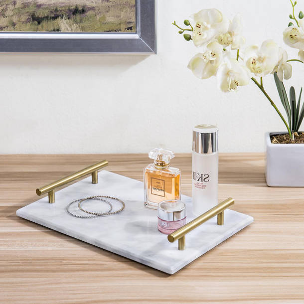 Rosdorf Park Dozier Marble Vanity Bathroom Accessory Tray & Reviews